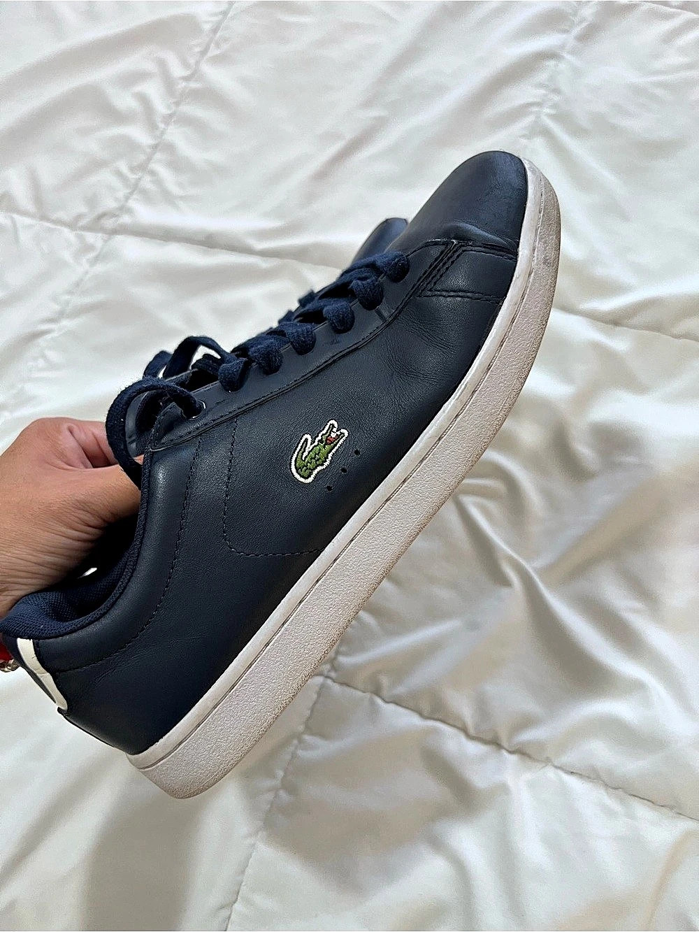 Lacoste Graduate Sneaker Leather Blue & White US 8